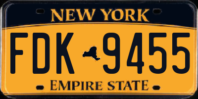 NY license plate FDK9455