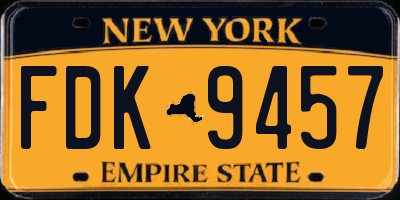 NY license plate FDK9457