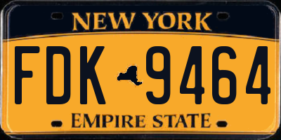 NY license plate FDK9464