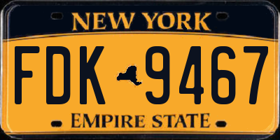 NY license plate FDK9467