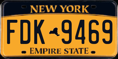 NY license plate FDK9469