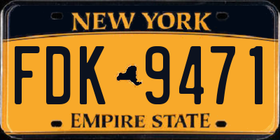 NY license plate FDK9471