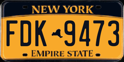 NY license plate FDK9473