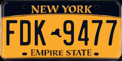 NY license plate FDK9477