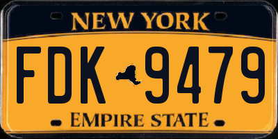 NY license plate FDK9479