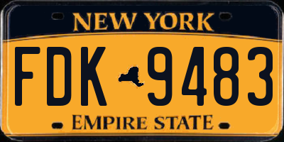 NY license plate FDK9483