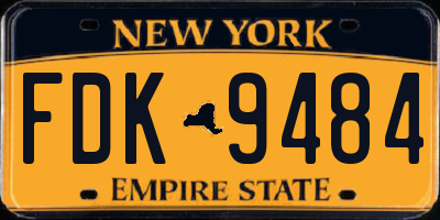 NY license plate FDK9484