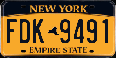 NY license plate FDK9491