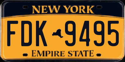 NY license plate FDK9495