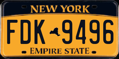 NY license plate FDK9496