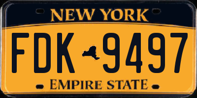 NY license plate FDK9497