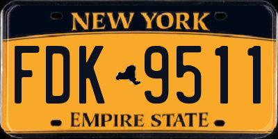 NY license plate FDK9511