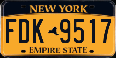 NY license plate FDK9517