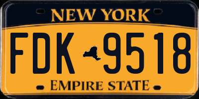 NY license plate FDK9518