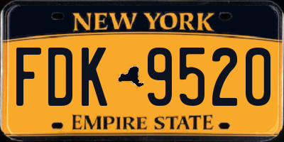 NY license plate FDK9520