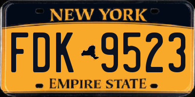 NY license plate FDK9523