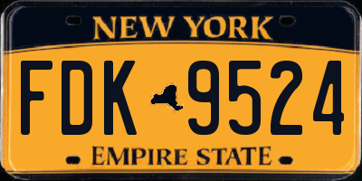 NY license plate FDK9524
