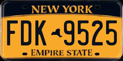 NY license plate FDK9525