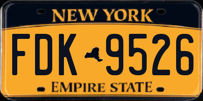 NY license plate FDK9526