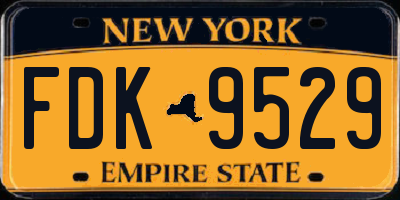 NY license plate FDK9529