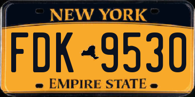 NY license plate FDK9530