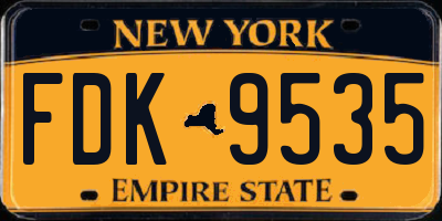 NY license plate FDK9535