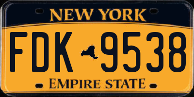 NY license plate FDK9538