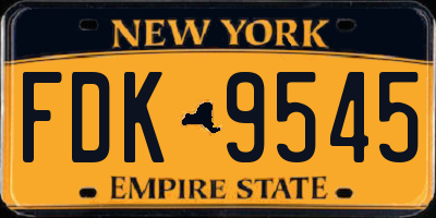 NY license plate FDK9545