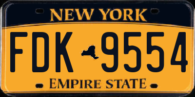 NY license plate FDK9554