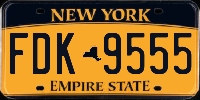 NY license plate FDK9555