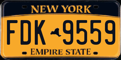 NY license plate FDK9559
