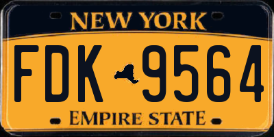 NY license plate FDK9564