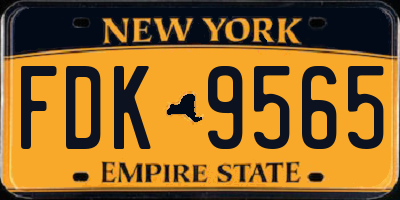 NY license plate FDK9565