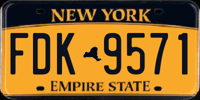 NY license plate FDK9571
