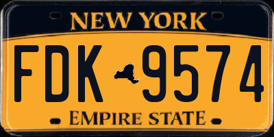 NY license plate FDK9574