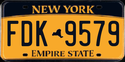 NY license plate FDK9579