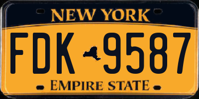 NY license plate FDK9587