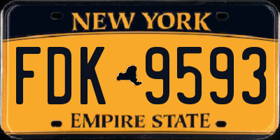 NY license plate FDK9593