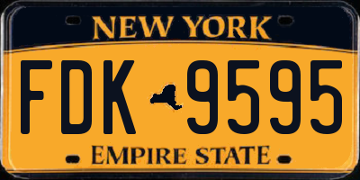 NY license plate FDK9595