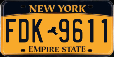 NY license plate FDK9611