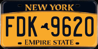 NY license plate FDK9620