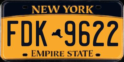 NY license plate FDK9622