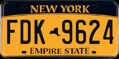 NY license plate FDK9624