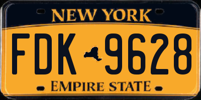 NY license plate FDK9628