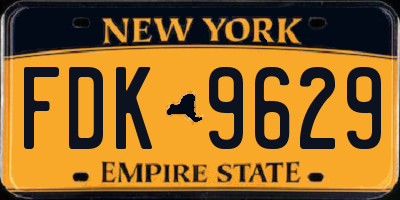 NY license plate FDK9629