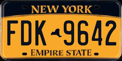 NY license plate FDK9642