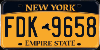 NY license plate FDK9658