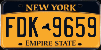 NY license plate FDK9659