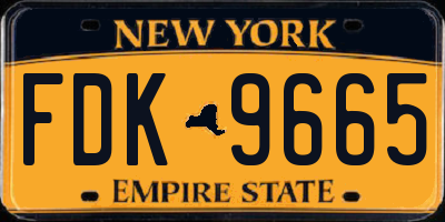NY license plate FDK9665