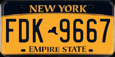 NY license plate FDK9667